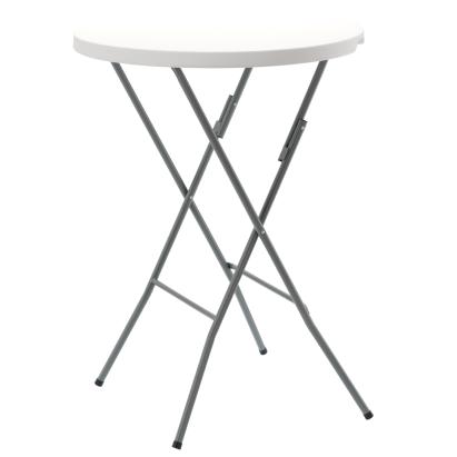 Masa de gradina pliabila 80 cm alba, cu blat HDPE si cadru din otel