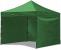Cort tip pavilion cu 3 pereti laterali, structura solida otel si acoperis impermeabil PVC, 3x3 m cu inaltime reglabila, verde