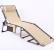Șezlong pliabil crem 190x58 cm cu spătar reglabil, pernă și buzunar lateral