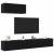 Set comodă TV Pe perete 3 pcs Stejar Negru Lemn prelucrat GartenMobel Dekor