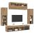 Set comodă TV Pe perete 6 pcs stejar artizanal Lemn compozit GartenMobel Dekor