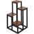 Stand pentru flori cu 4 etajere, cadru metalic, maro inchis, 34x34x68 cm