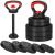 Gantera kettlebell reglabila 10 kg cu discuri bituminoase, negru-rosu