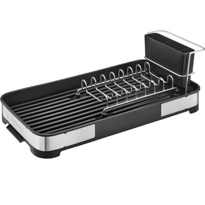 Uscător de vase Songmics din inox, compact, cu suport tacâmuri și scurgere