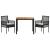 Set de masă pentru grădină 3 pcs Negru poliratan GartenMobel Dekor