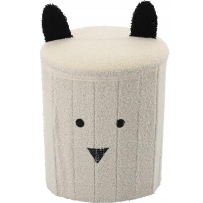 Taburet pliabil pentru copii cu spațiu de depozitare, 28x34 cm, bej