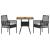 Set de masă pentru grădină 3 pcs Negru poliratan GartenMobel Dekor