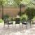 Set de masă pentru grădină 3 pcs Negru poliratan GartenMobel Dekor