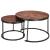 Set 2 masute de cafea suprapozabile maro, cu cadru din otel