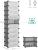 Dulap de pantofi modular Songmics, 10 compartimente, configurabil, gri