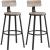 Set 2 scaune de bar VASAGLE cu spatar, stil industrial, gri stejar