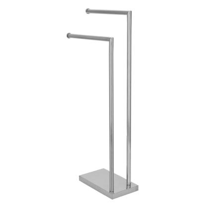 Suport pentru prosoape de baie din metal, 2 brate, 80 cm, cromat