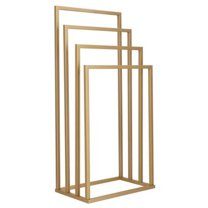Suport prosoape baie metalic cu 4 bare, 96 cm, auriu mat