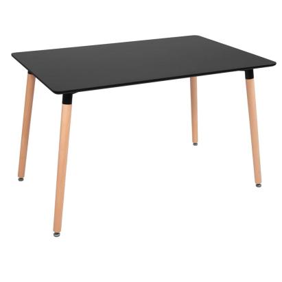 Masa dining dreptunghiulara 120x80 cm, blat MDF, picioare lemn, negru