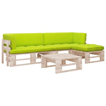 Set mobilier paleți cu perne, 4 piese, lemn de pin tratat GartenMobel Dekor