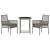 Set Bistro de Grădină 3 pcs Gri poliratan GartenMobel Dekor