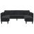 Canapea 3 pcs Negru 250 x 188 x 76 cm Catifea GartenMobel Dekor