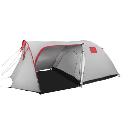 Cort camping impermeabil 4 persoane cu vestibul, 350x200x135 cm, gri
