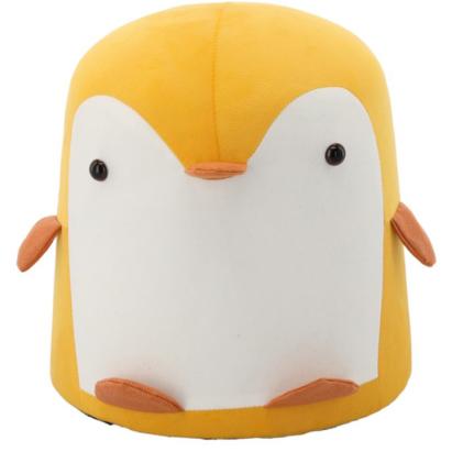 Taburet pentru copii tip pinguin galben, plus moale, 28x34 cm