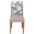 Husă universală elastică pentru scaun, gri cu model floral, 38-70 cm