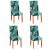 Set 4 huse elastice pentru scaun, universale, verzi cu model tropical