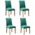 Set 4 huse universale pentru scaun din catifea, elastice, verde sticla