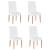 Set 4 huse universale elastice pentru scaun, albe, poliester si spandex