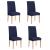 Set 4 huse elastice universale pentru scaun, bleumarin, Sersimo