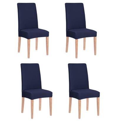 Set 4 huse elastice universale pentru scaun, bleumarin, Sersimo