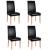 Set 4 huse universale pentru scaun, negre, elastice, aspect piele