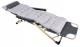 Șezlong pliabil pentru plajă și grădină cu pernă, tetieră și funcție pat, gri, 64x178 cm