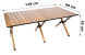 Masă de camping pliabilă din aluminiu, montare rapidă, 118x60x45 cm, maro