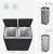 Coș de gunoi Songmics din inox, colectare selectivă 2x30L, negru