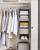 Raft suspendat pentru dulap Songmics, pliabil, textil, 5 nivele, gri, 30x30x90 cm