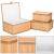 Set 3 cutii organizatoare din bambus cu capac, 3 dimensiuni, maro