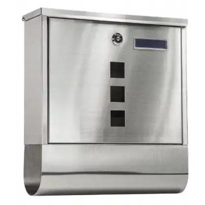 Cutie poștală de exterior din oțel zincat, cu încuietoare, 37x37 cm, gri