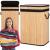 Coș de rufe din bambus cu capac și sac detașabil, 72L, maro, 42x33x60 cm