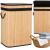 Coș de rufe din bambus cu capac și sac detașabil, 72L, maro, 42x33x60 cm