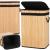 Coș de rufe din bambus cu capac și sac detașabil, 72L, maro, 42x33x60 cm