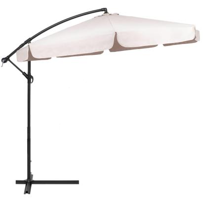 Umbrela de gradina cu brat lateral, husa inclusa, 300 cm, bej