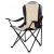 Scaun pliabil pentru camping si pescuit Premium, cu suport pahar, crem-negru