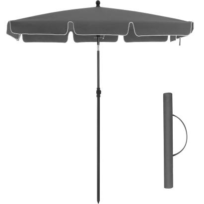 Umbrelă SONGMICS pentru balcon, terasă și plajă, cu înclinare, husă, 200x125 cm, gri