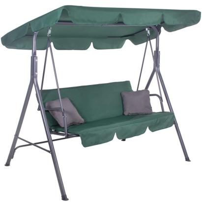 Leagan balansoar de gradina Sersimo Luna, 3 locuri, 220 kg, verde