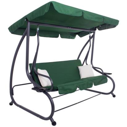 Balansoar de grădină 3 persoane Sersimo Livorno, funcție pat, 280 kg