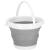 Lighean pliabil rotund din silicon si plastic, 10L, 31x24 cm, gri