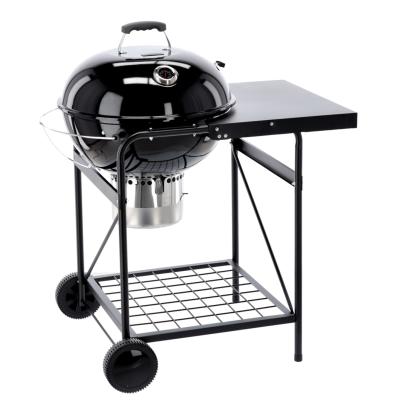 Gratar pe carbuni din otel cu capac, termometru si tava cenusa