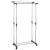 Suport pentru haine pe roti cu sina dubla, reglabil, argintiu