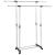 Suport pentru haine pe roti cu sina dubla, reglabil, argintiu