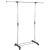 Suport pentru haine pe roti, reglabil, din aluminiu cromat, argintiu