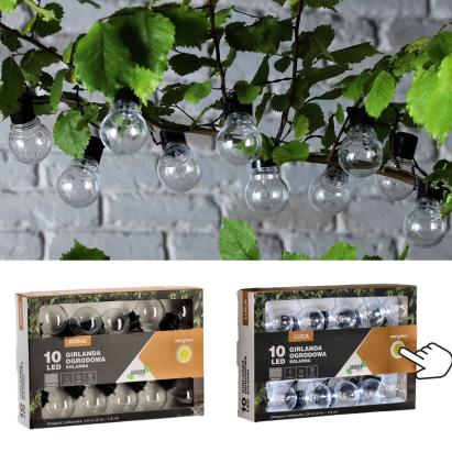 Ghirlandă luminoasă solară Luca cu 10 LED-uri, 380 cm, alb rece